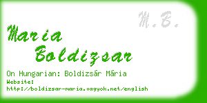 maria boldizsar business card